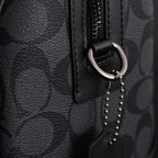 Coach Signature Duffel Bag – Black Monogram Canvas with Leather Trim — view 17