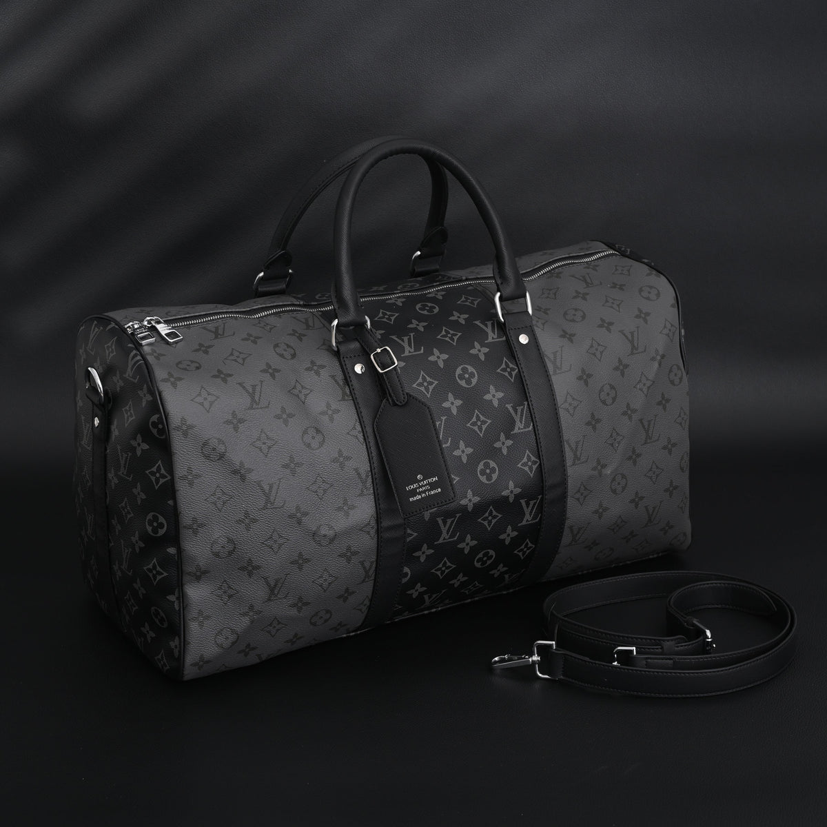 Louis Vuitton Keepall Bandoulière 45 Monogram Eclipse Travel Bag — view 1