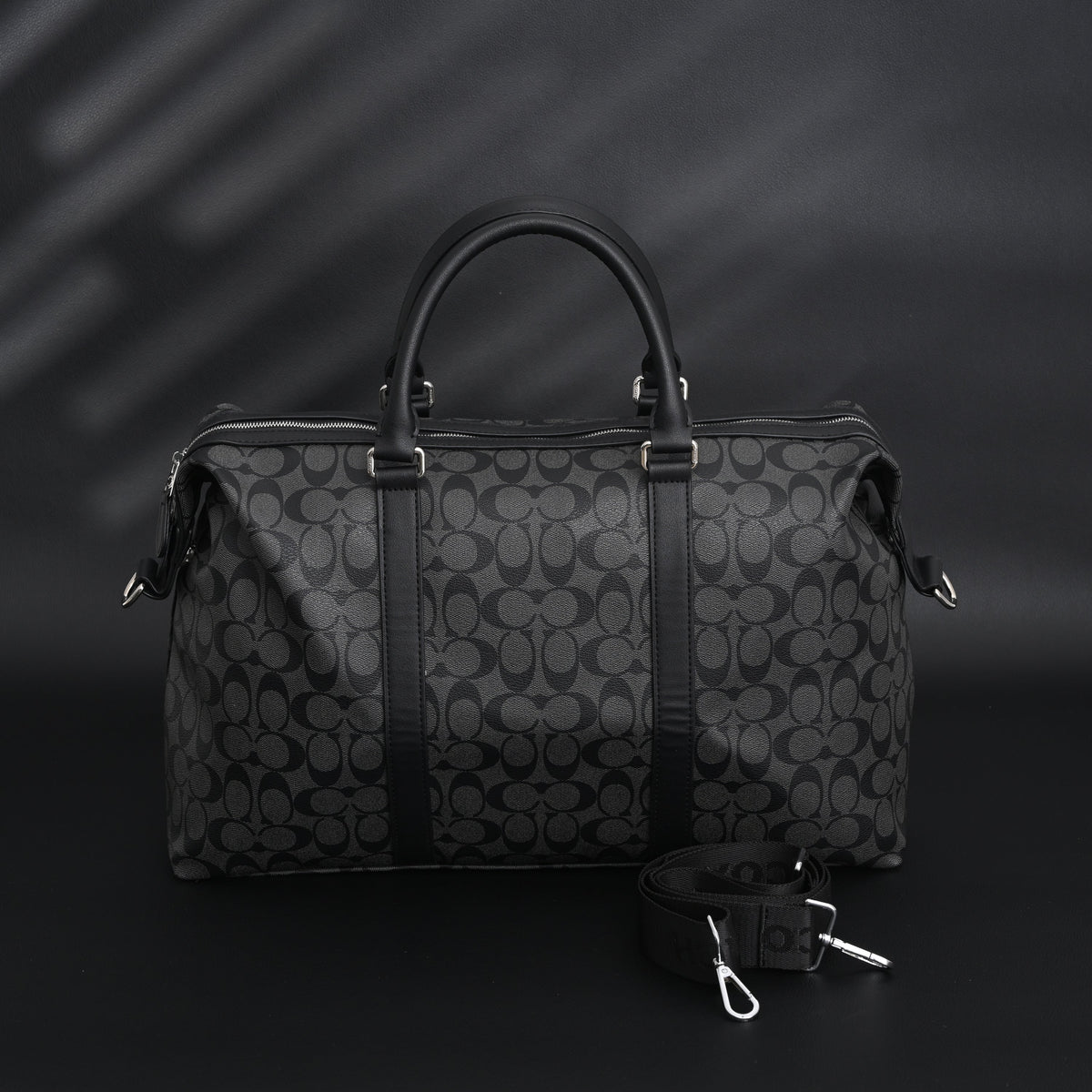Coach Metropolitan Duffel Bag in Signature Black Canvas — view 1