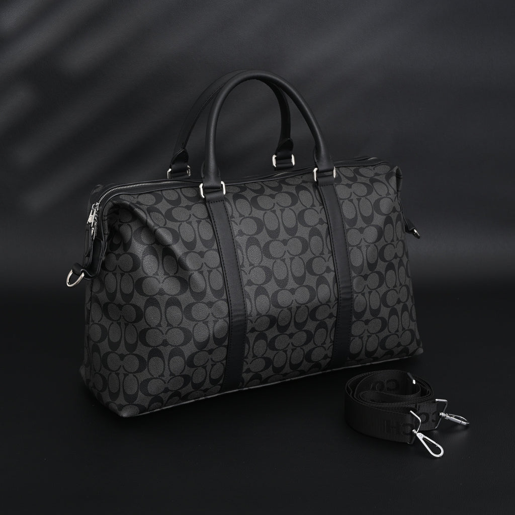 Coach Metropolitan Duffel Bag in Signature Black Canvas — view 11