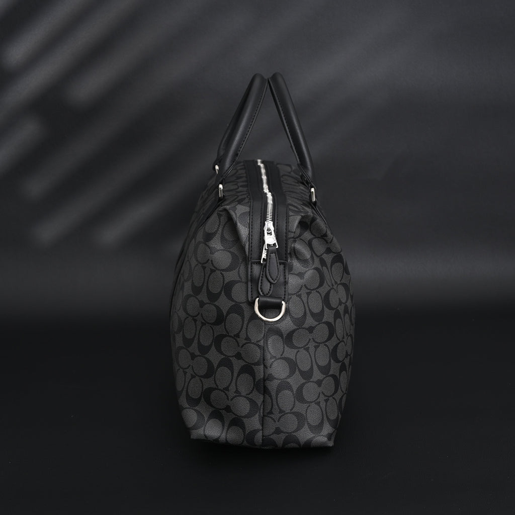 Coach Metropolitan Duffel Bag in Signature Black Canvas — view 4