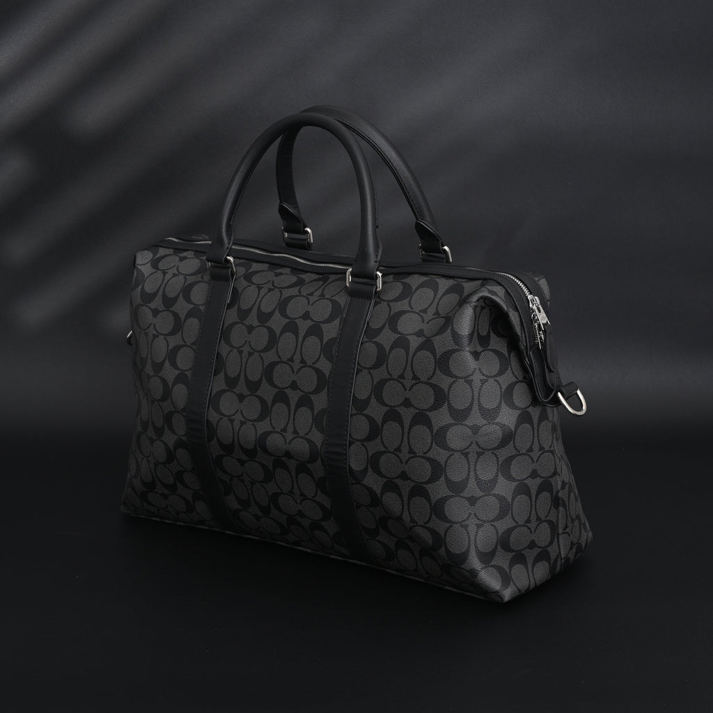 Coach Metropolitan Duffel Bag in Signature Black Canvas — view 6