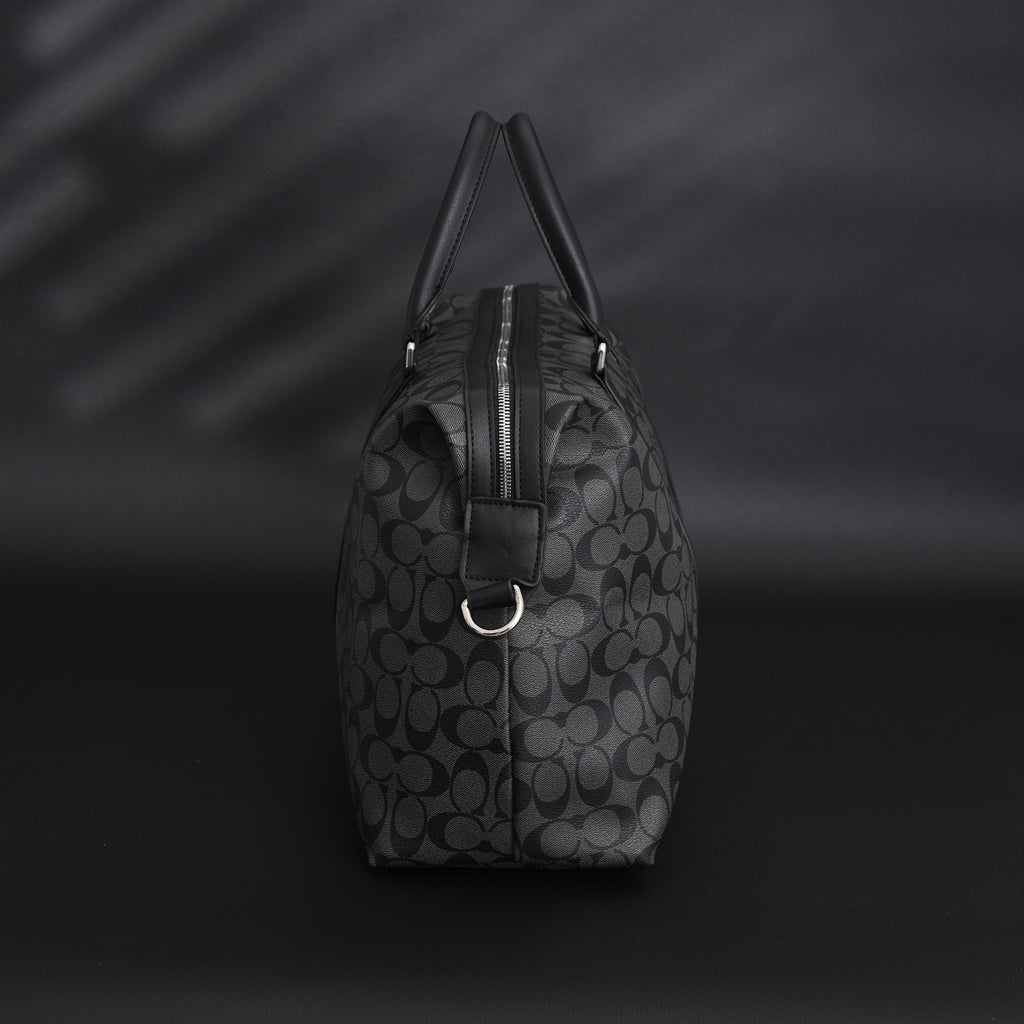 Coach Metropolitan Duffel Bag in Signature Black Canvas — view 12