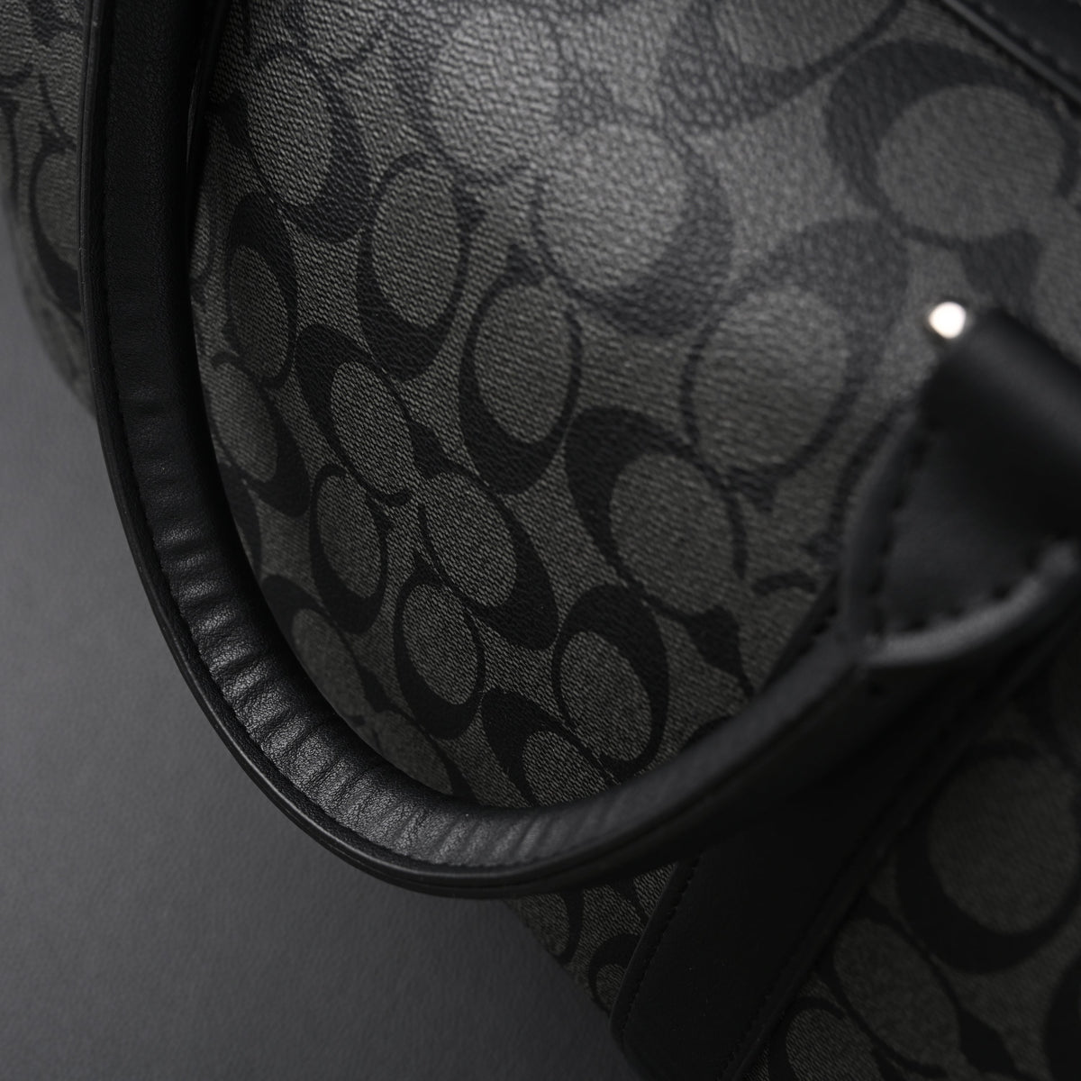 Coach Metropolitan Duffel Bag in Signature Black Canvas — view 16