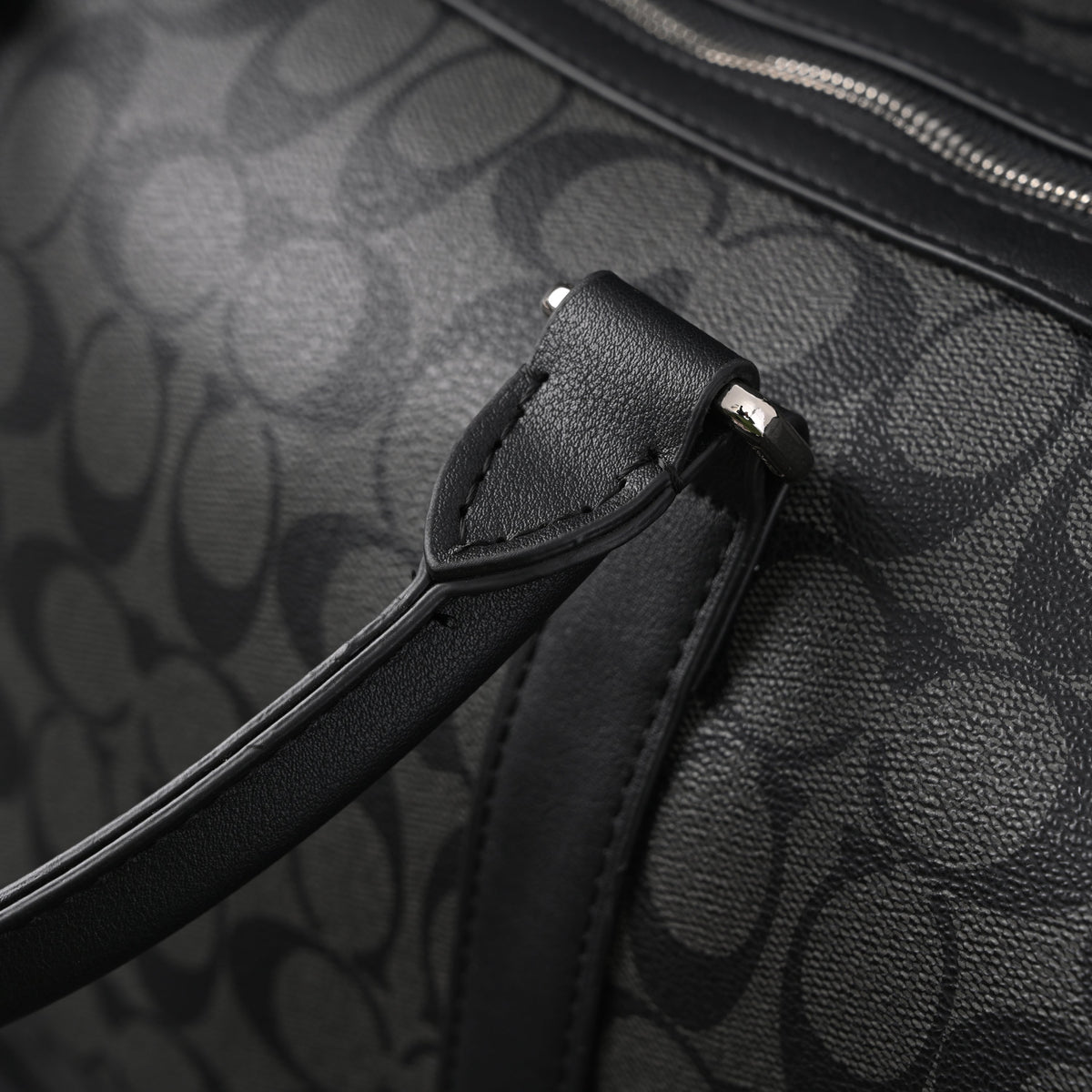 Coach Metropolitan Duffel Bag in Signature Black Canvas — view 15