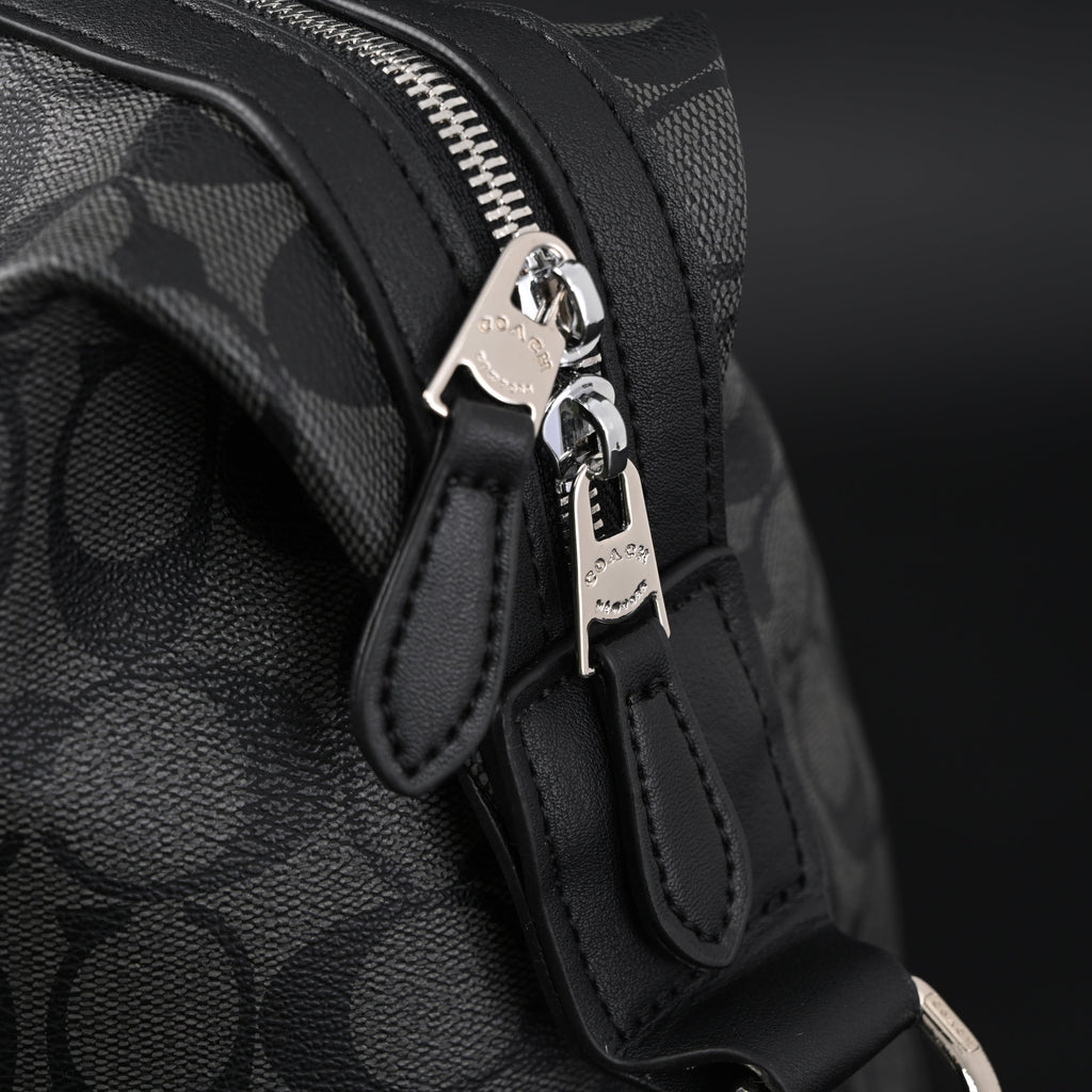 Coach Metropolitan Duffel Bag in Signature Black Canvas — view 7