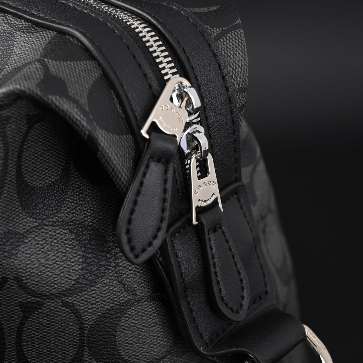 Coach Metropolitan Duffel Bag in Signature Black Canvas — view 7