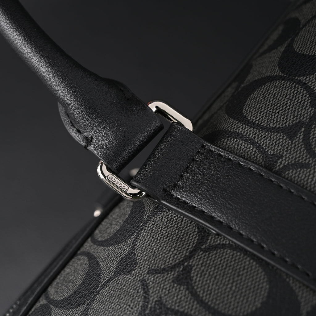 Coach Metropolitan Duffel Bag in Signature Black Canvas — view 19