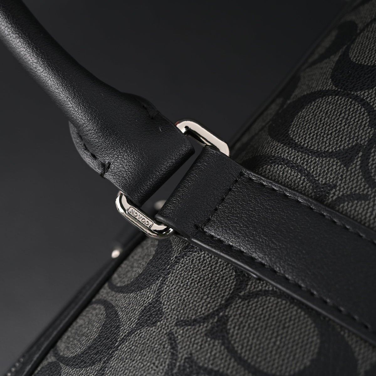 Coach Metropolitan Duffel Bag in Signature Black Canvas — view 19