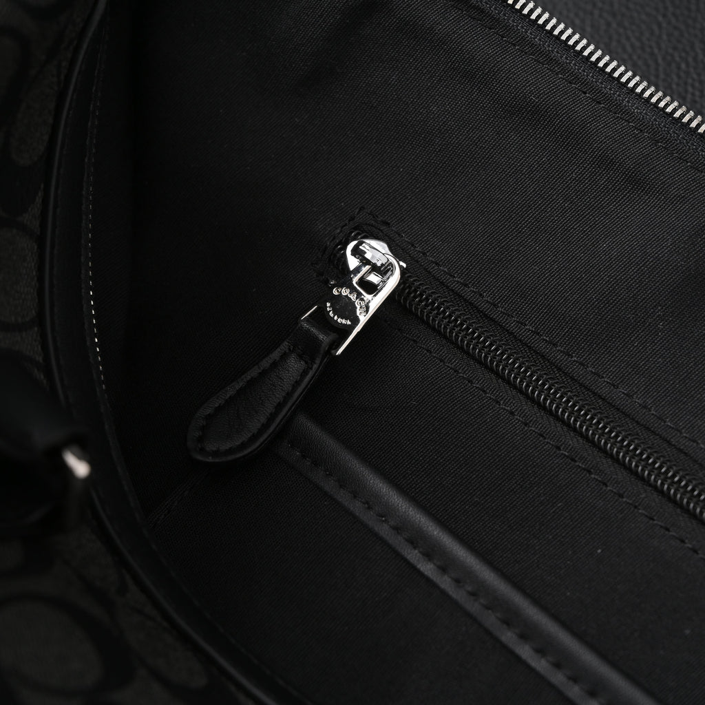 Coach Metropolitan Duffel Bag in Signature Black Canvas — view 2