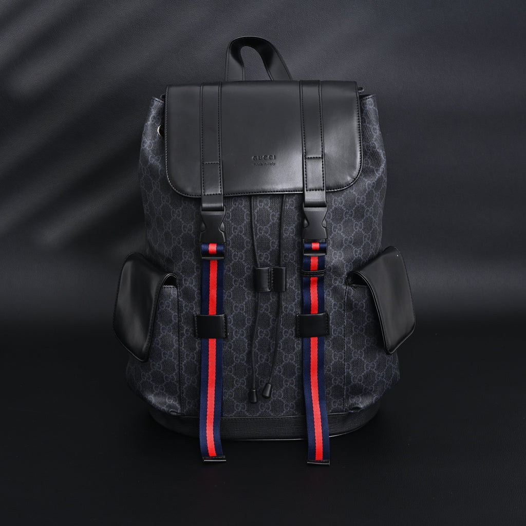 Gucci GG Supreme Monogram Backpack with Web Stripe — view 1