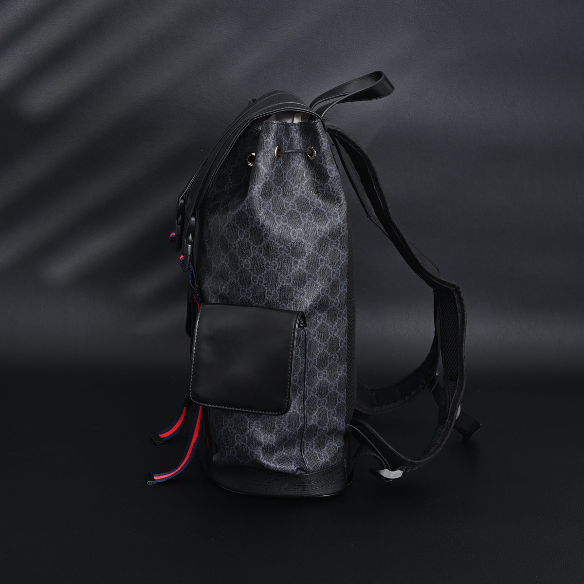 Gucci GG Supreme Monogram Backpack with Web Stripe — view 4