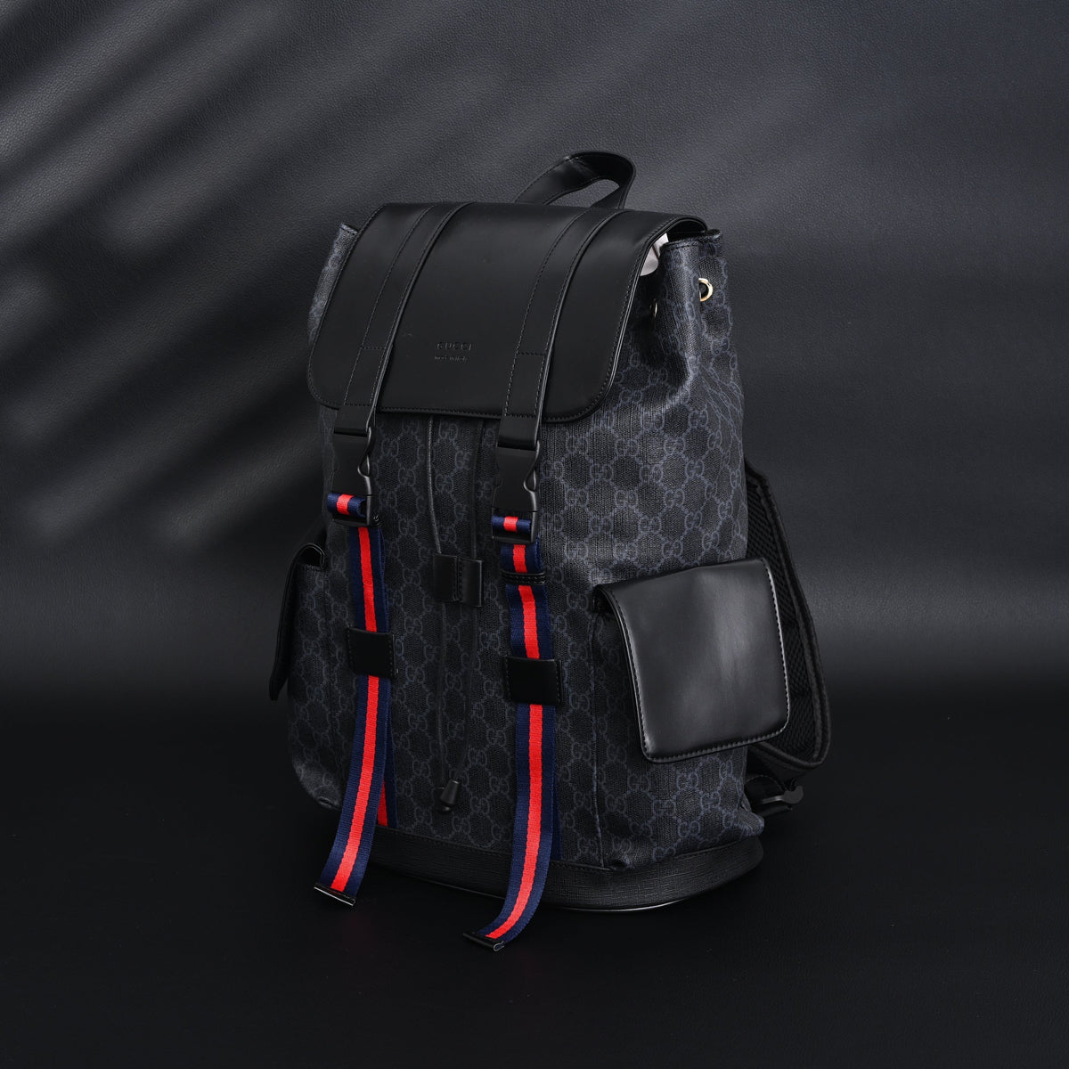 Gucci GG Supreme Monogram Backpack with Web Stripe — view 5