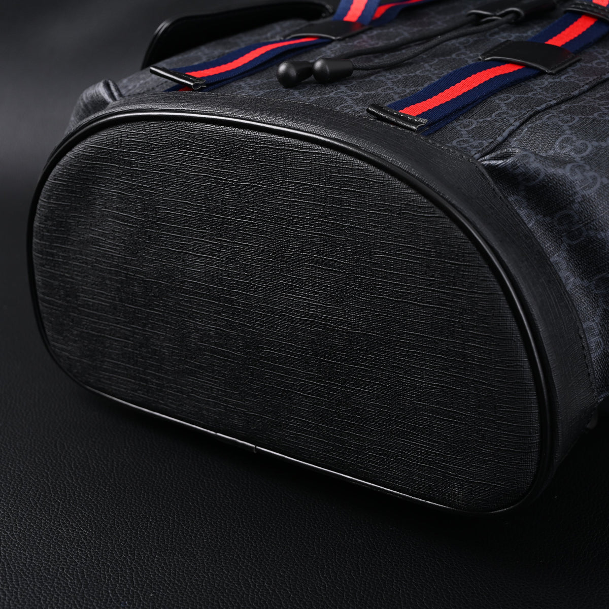 Gucci GG Supreme Monogram Backpack with Web Stripe — view 12
