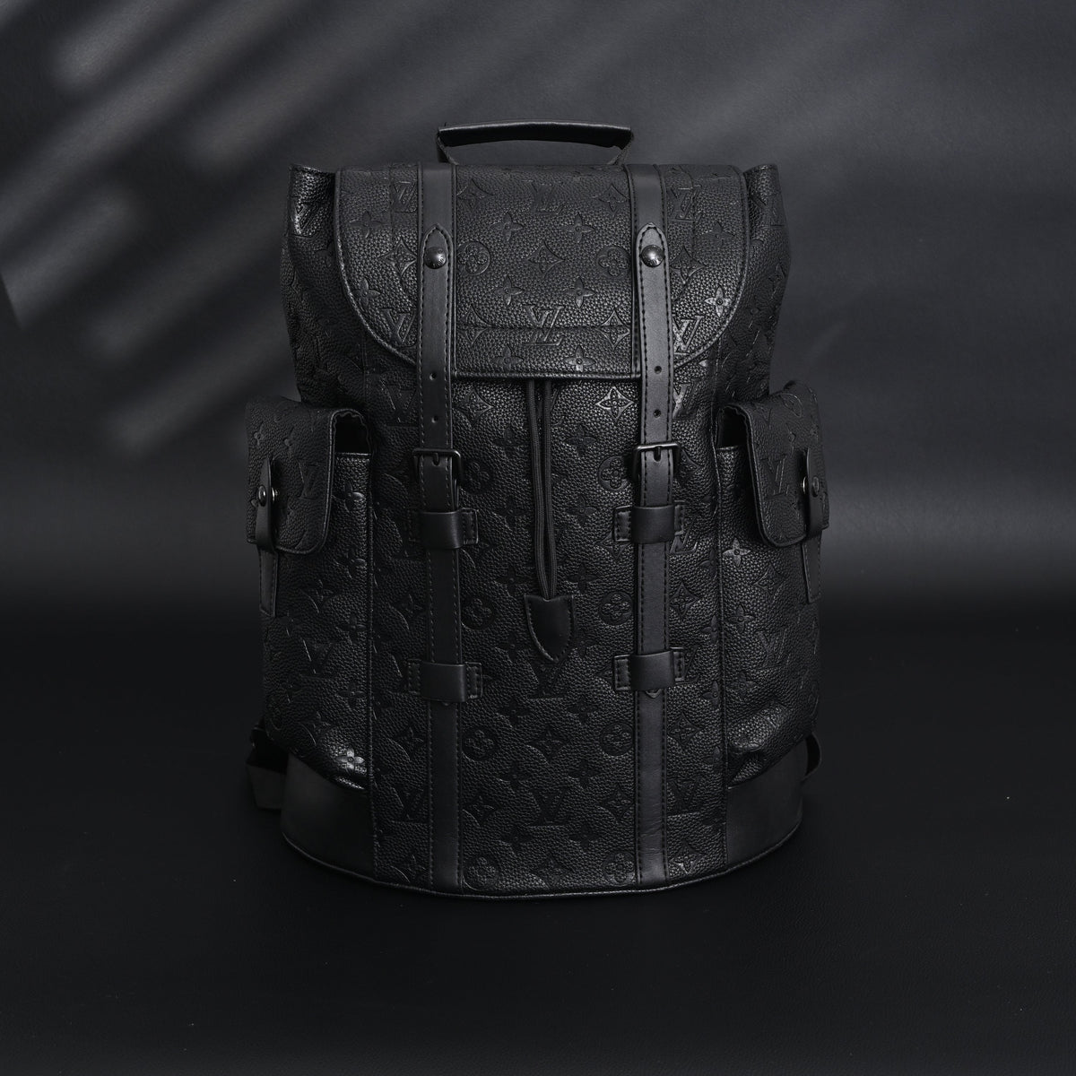 Louis Vuitton Christopher PM Backpack Monogram Shadow Black Leather — view 11