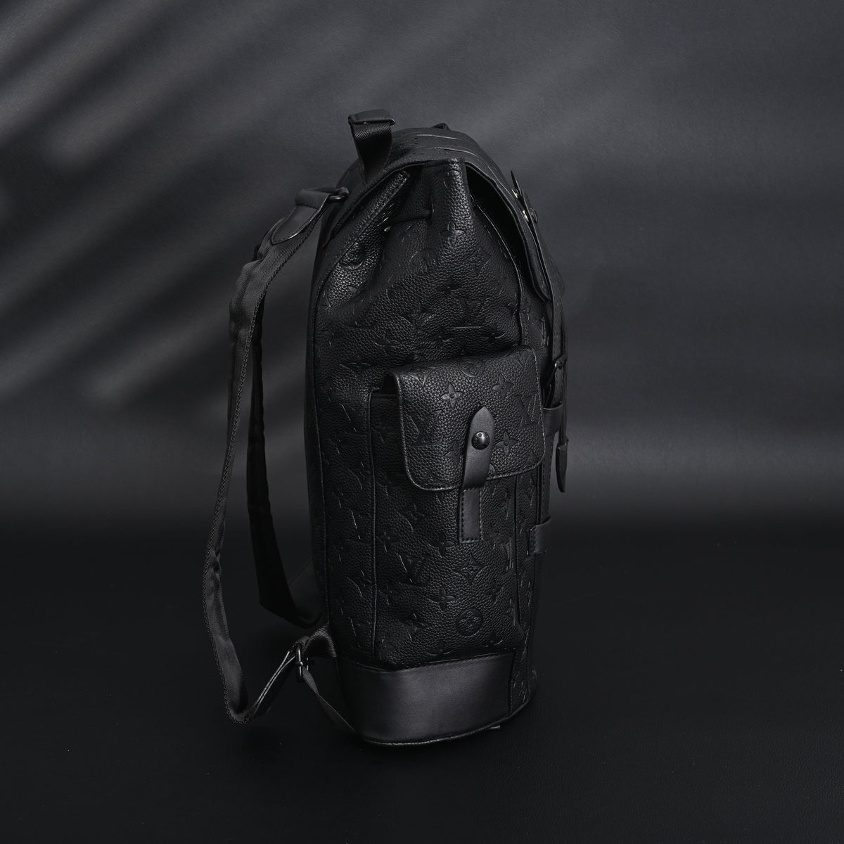 Louis Vuitton Christopher PM Backpack Monogram Shadow Black Leather — view 2