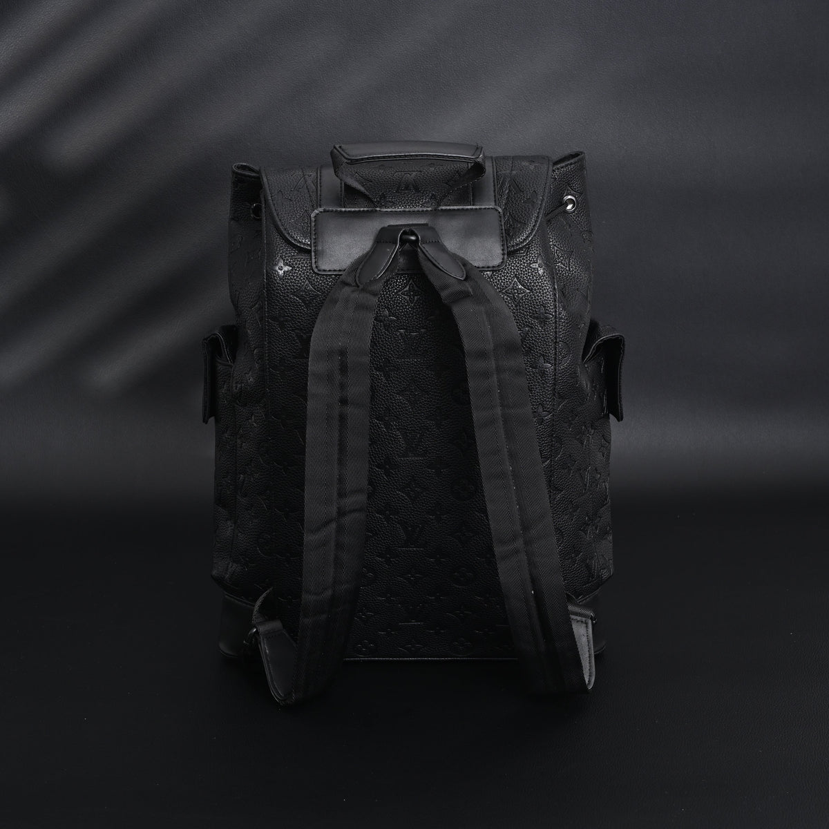 Louis Vuitton Christopher PM Backpack Monogram Shadow Black Leather — view 13