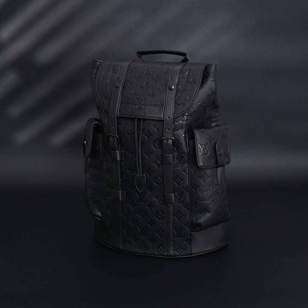Louis Vuitton Christopher PM Backpack Monogram Shadow Black Leather — view 1