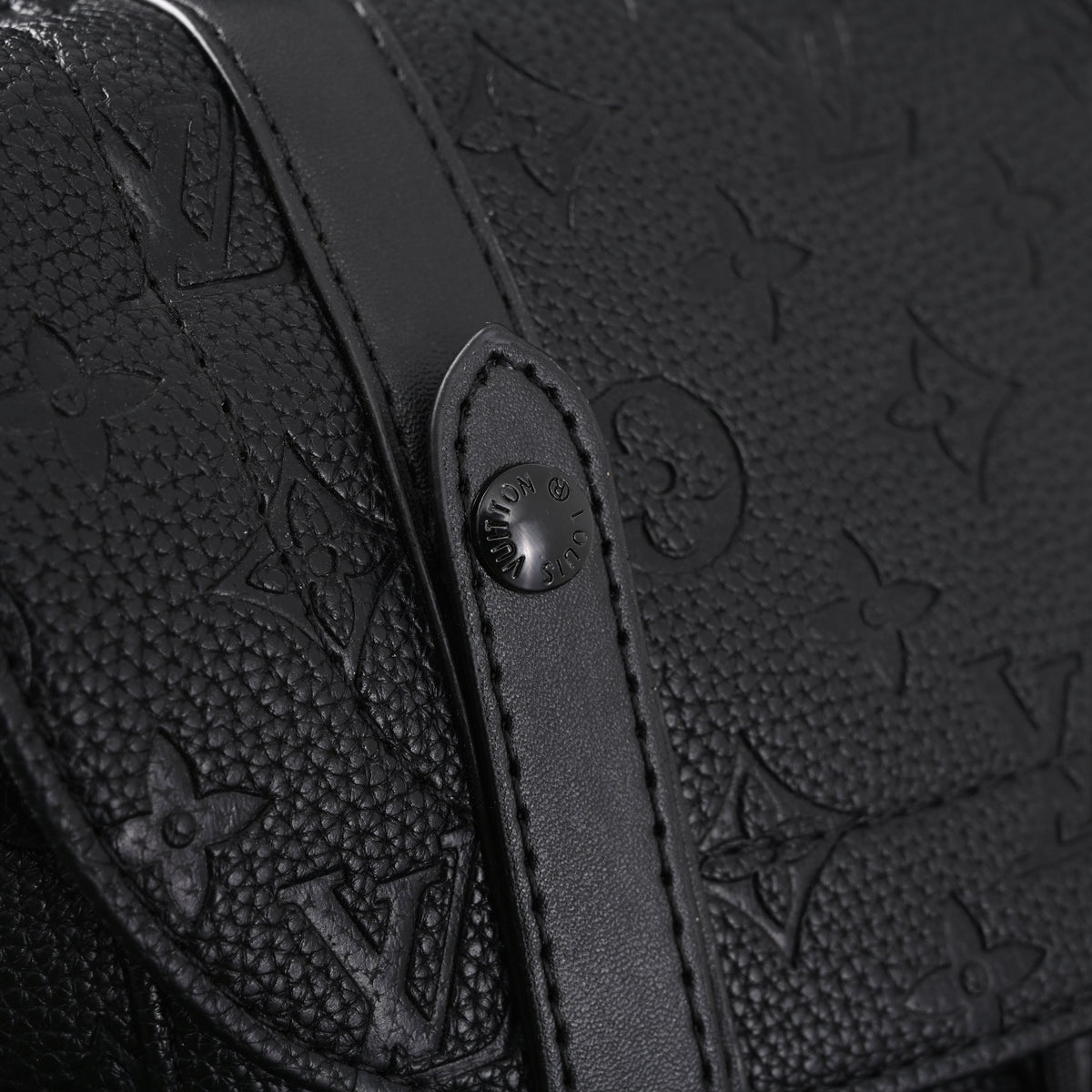 Louis Vuitton Christopher PM Backpack Monogram Shadow Black Leather — view 8