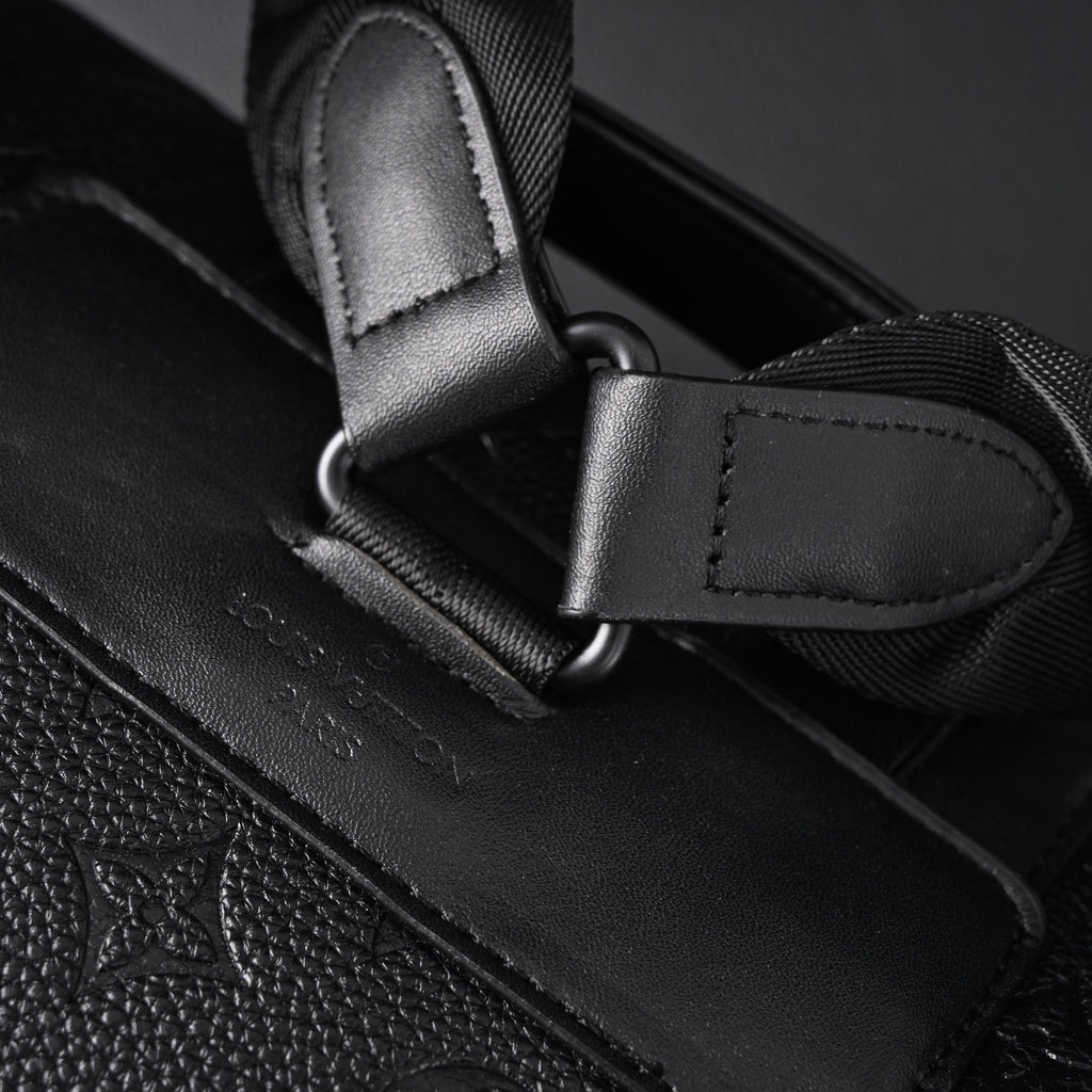 Louis Vuitton Christopher PM Backpack Monogram Shadow Black Leather — view 3