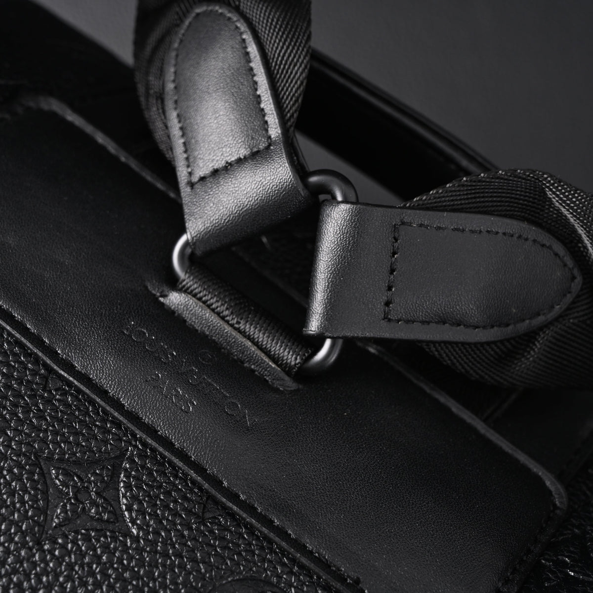 Louis Vuitton Christopher PM Backpack Monogram Shadow Black Leather — view 3