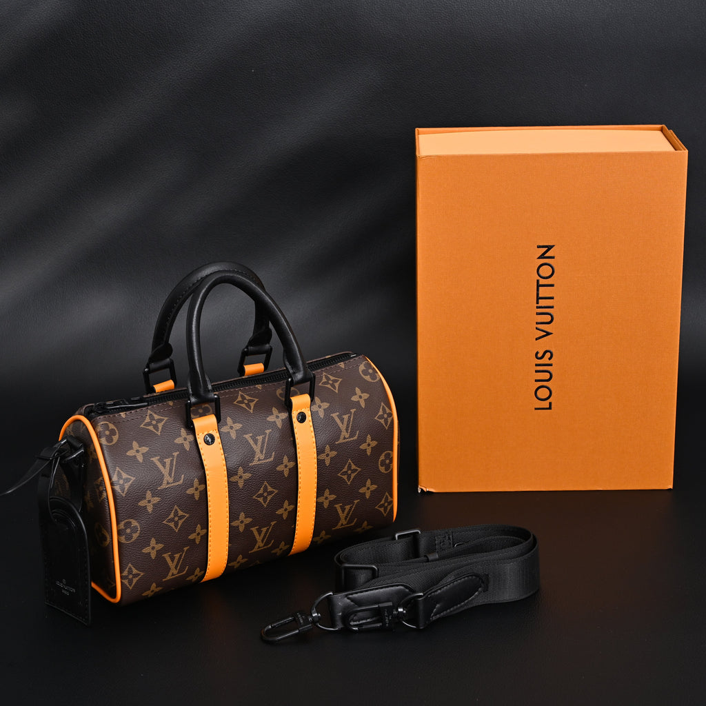 Louis Vuitton Keepall Bandoulière 50 – Monogram Canvas with Neon Orange Trim Travel Bag — view 1