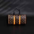 Louis Vuitton Keepall Bandoulière 50 – Monogram Canvas with Neon Orange Trim Travel Bag — view 14