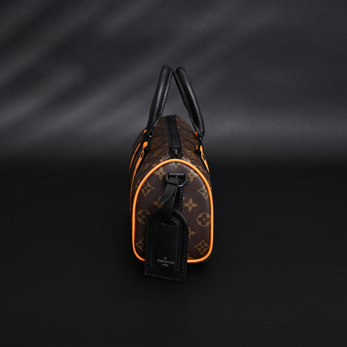 Louis Vuitton Keepall Bandoulière 50 – Monogram Canvas with Neon Orange Trim Travel Bag — view 15
