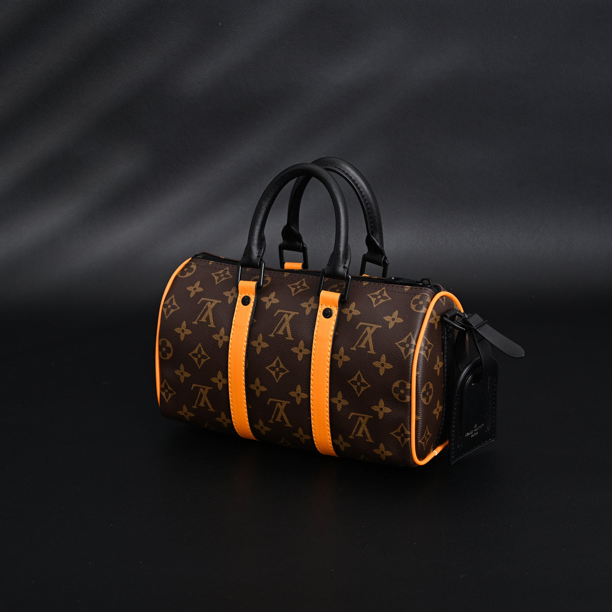 Louis Vuitton Keepall Bandoulière 50 – Monogram Canvas with Neon Orange Trim Travel Bag — view 11
