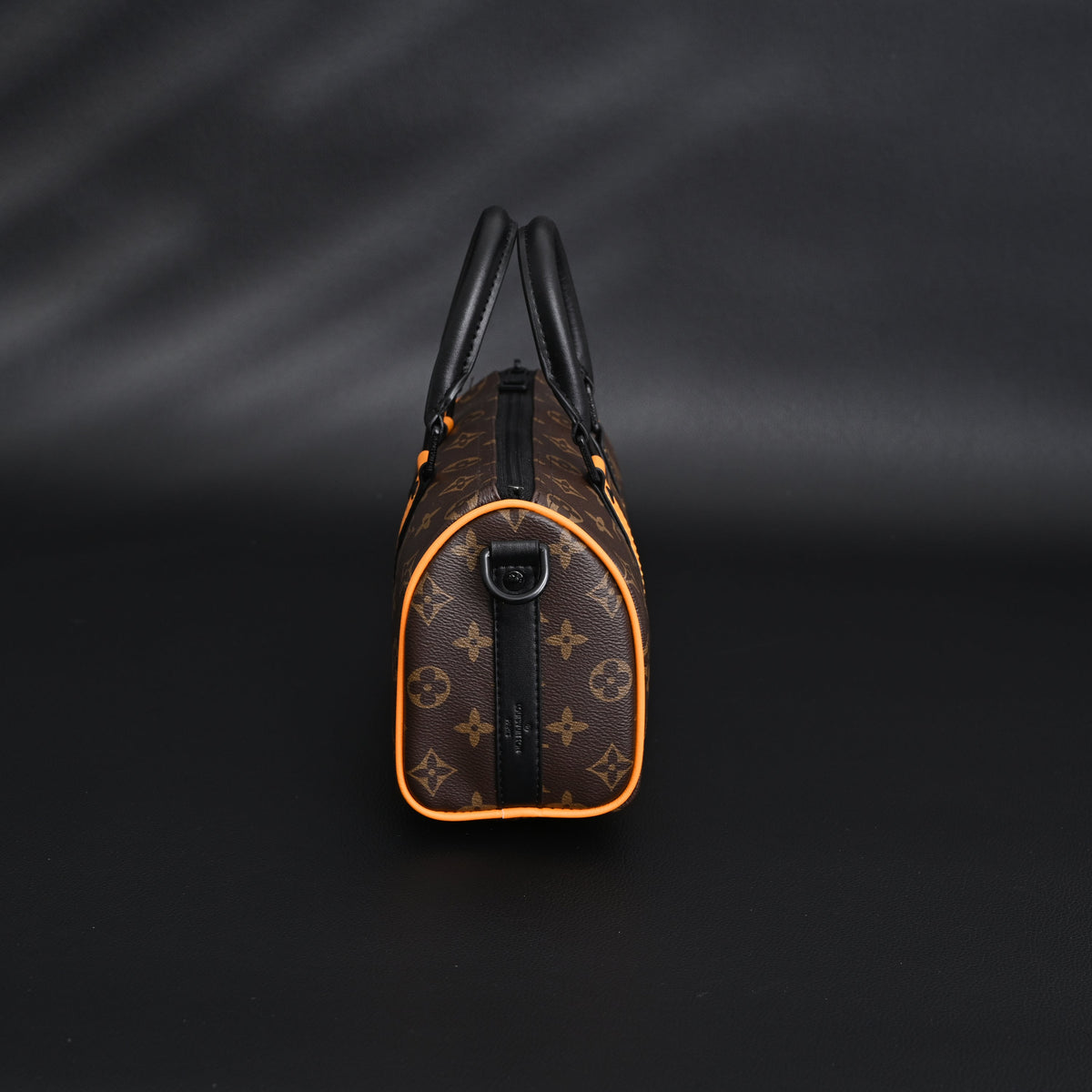 Louis Vuitton Keepall Bandoulière 50 – Monogram Canvas with Neon Orange Trim Travel Bag — view 17