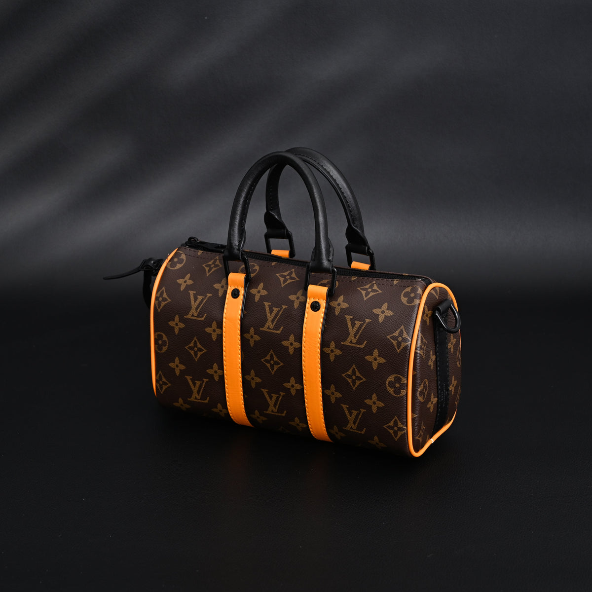 Louis Vuitton Keepall Bandoulière 50 – Monogram Canvas with Neon Orange Trim Travel Bag — view 13
