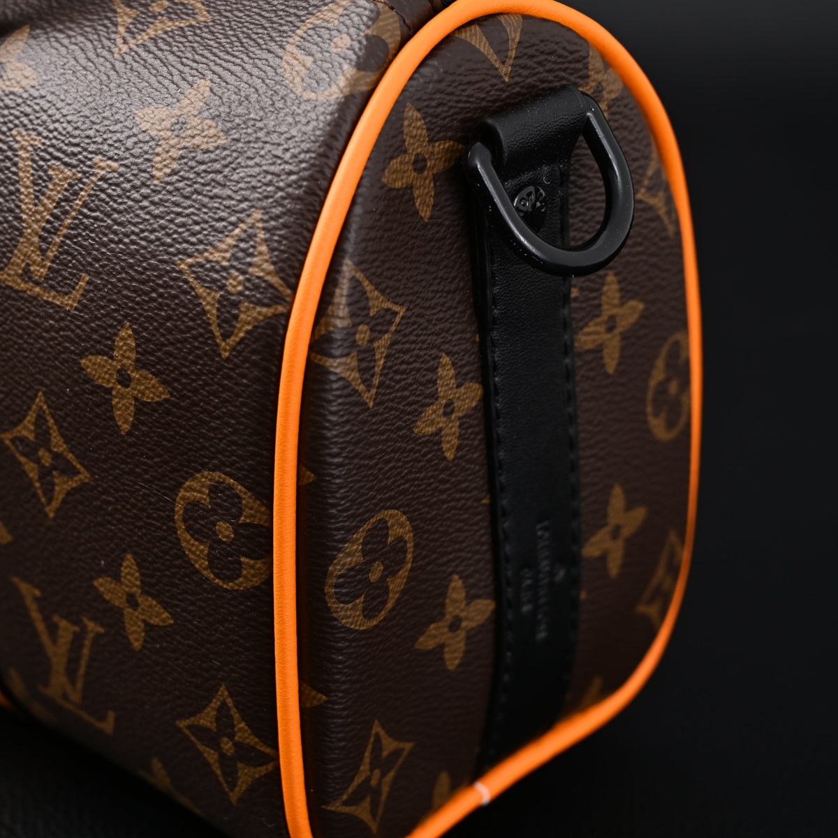Louis Vuitton Keepall Bandoulière 50 – Monogram Canvas with Neon Orange Trim Travel Bag — view 4
