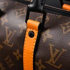 Louis Vuitton Keepall Bandoulière 50 – Monogram Canvas with Neon Orange Trim Travel Bag — view 7