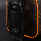Louis Vuitton Keepall Bandoulière 50 – Monogram Canvas with Neon Orange Trim Travel Bag — view 21