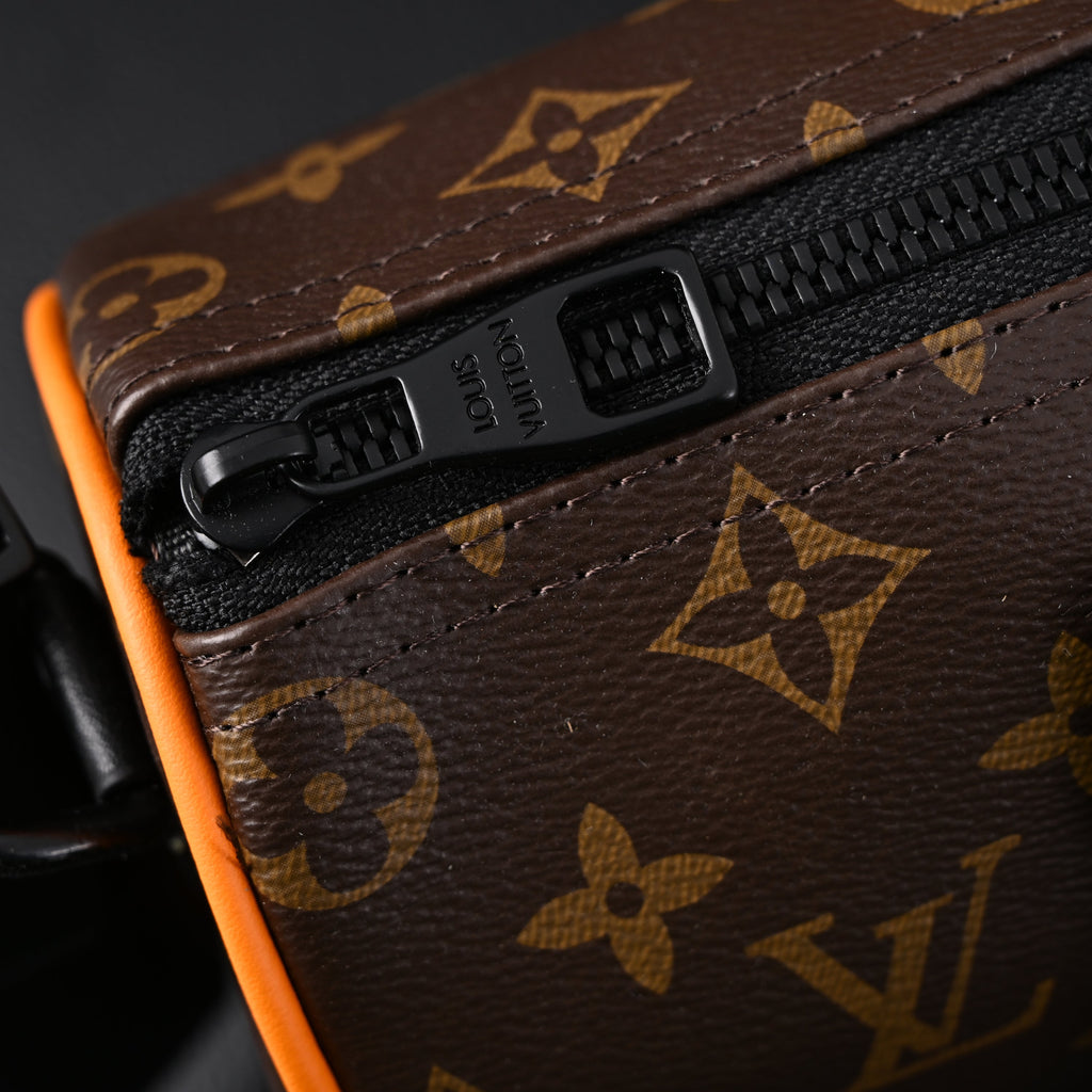 Louis Vuitton Keepall Bandoulière 50 – Monogram Canvas with Neon Orange Trim Travel Bag — view 16
