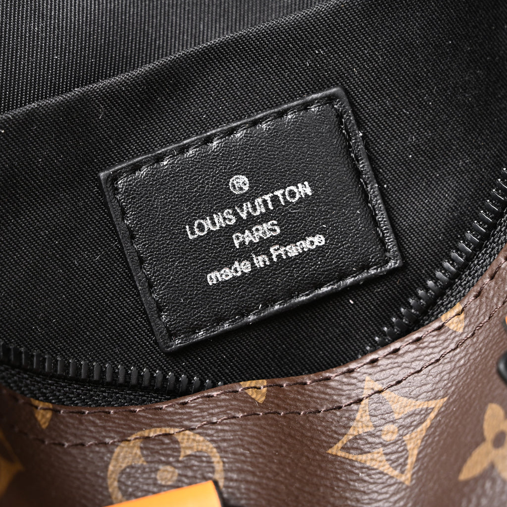Louis Vuitton Keepall Bandoulière 50 – Monogram Canvas with Neon Orange Trim Travel Bag — view 20
