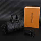Louis Vuitton Keepall Bandoulière 50 – Monogram Shadow Black Leather Travel Bag — view 1