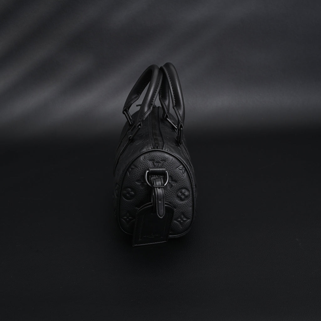 Louis Vuitton Keepall Bandoulière 50 – Monogram Shadow Black Leather Travel Bag — view 11