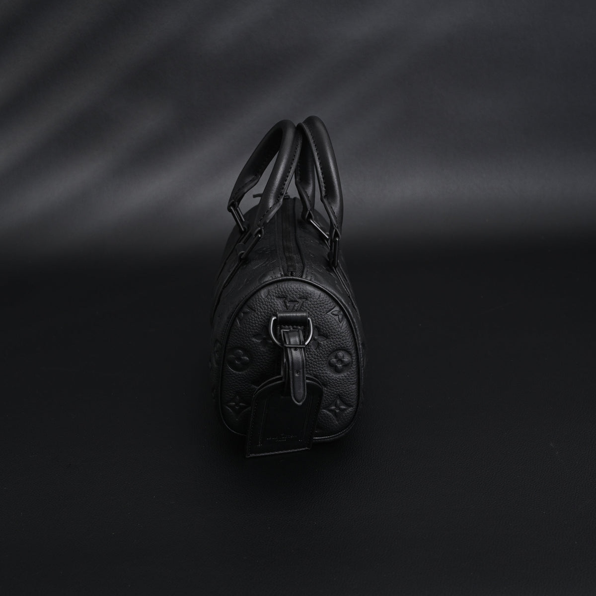 Louis Vuitton Keepall Bandoulière 50 – Monogram Shadow Black Leather Travel Bag — view 11