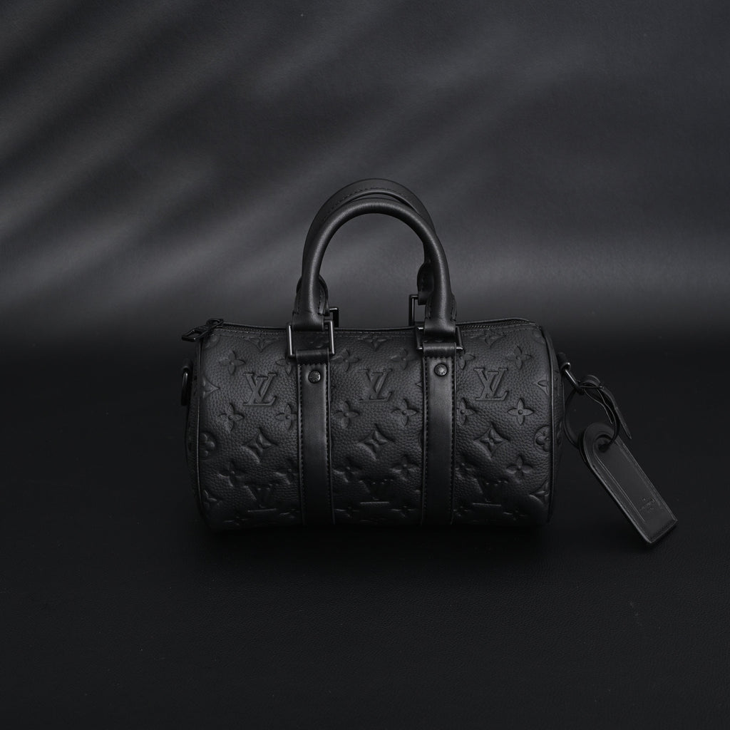 Louis Vuitton Keepall Bandoulière 50 – Monogram Shadow Black Leather Travel Bag — view 15
