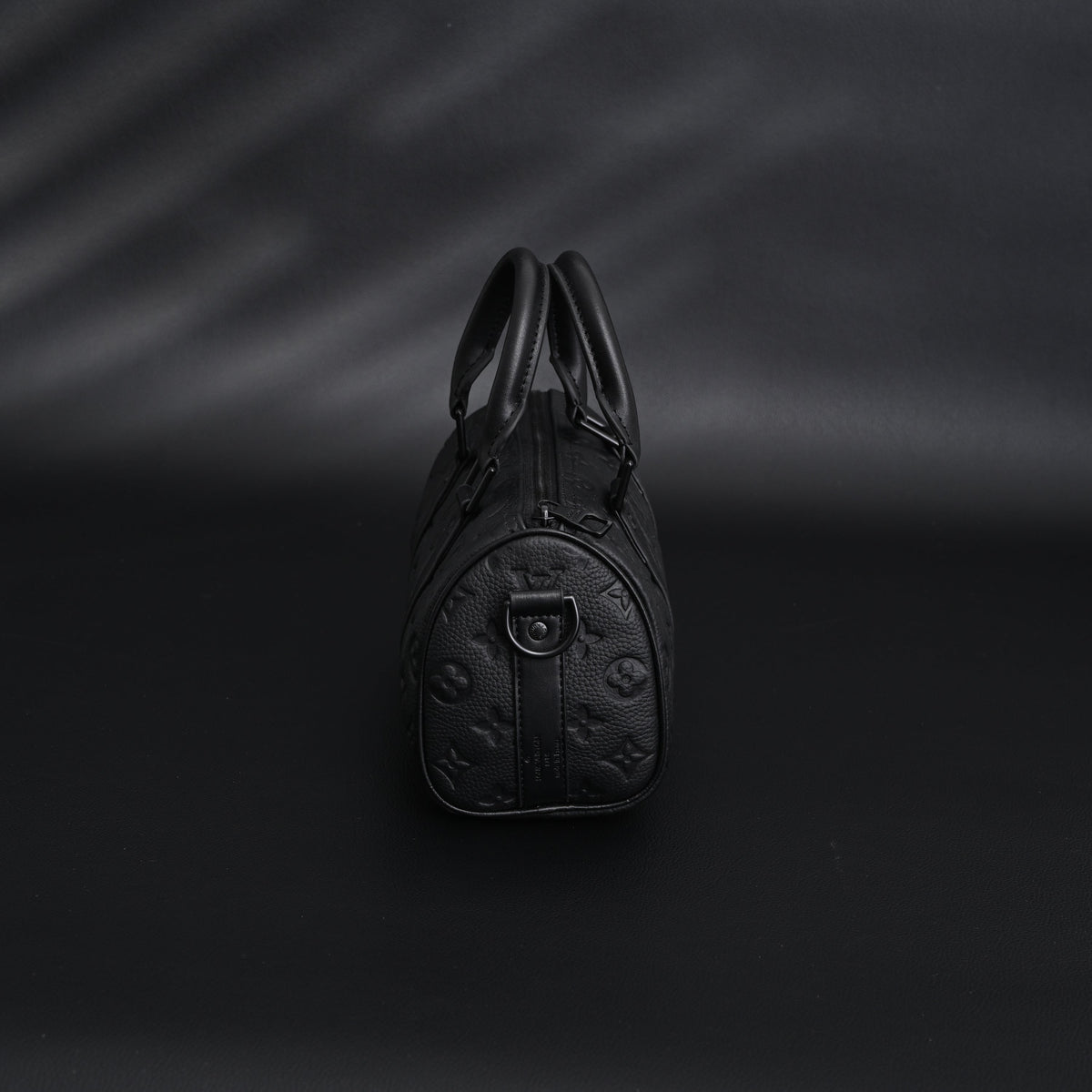 Louis Vuitton Keepall Bandoulière 50 – Monogram Shadow Black Leather Travel Bag — view 14