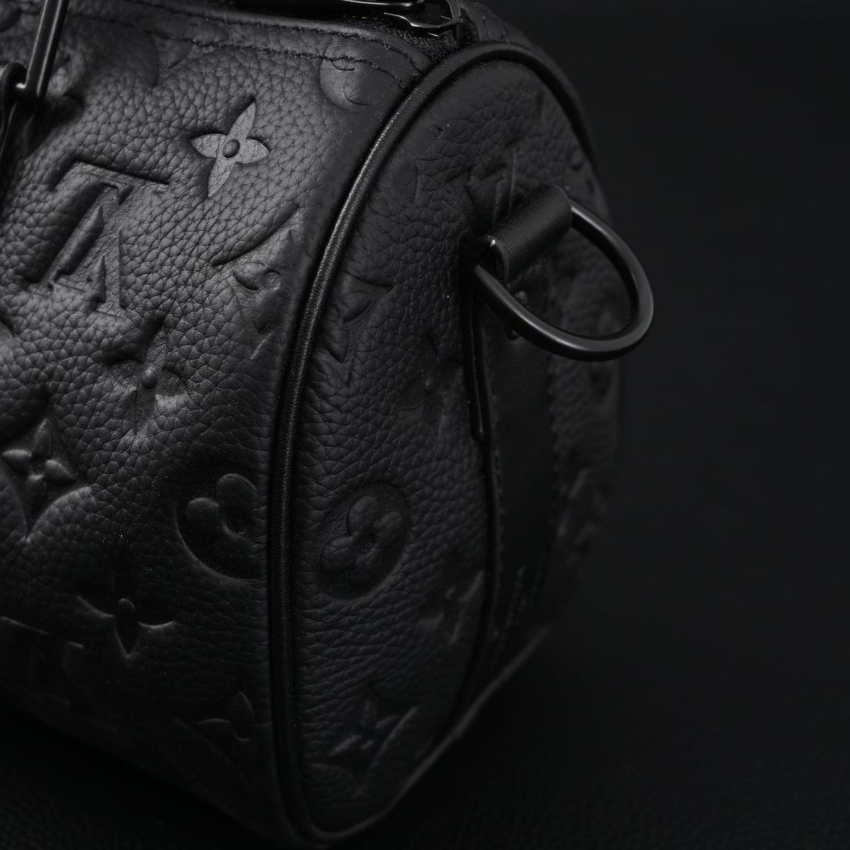 Louis Vuitton Keepall Bandoulière 50 – Monogram Shadow Black Leather Travel Bag — view 18
