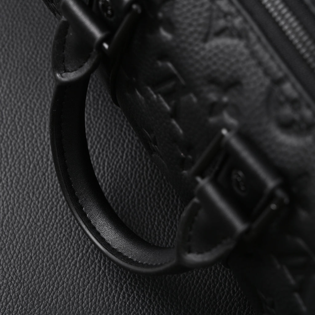 Louis Vuitton Keepall Bandoulière 50 – Monogram Shadow Black Leather Travel Bag — view 19