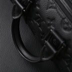 Louis Vuitton Keepall Bandoulière 50 – Monogram Shadow Black Leather Travel Bag — view 19