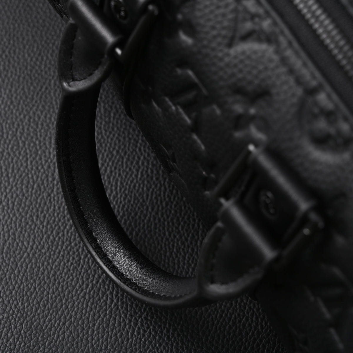 Louis Vuitton Keepall Bandoulière 50 – Monogram Shadow Black Leather Travel Bag — view 19