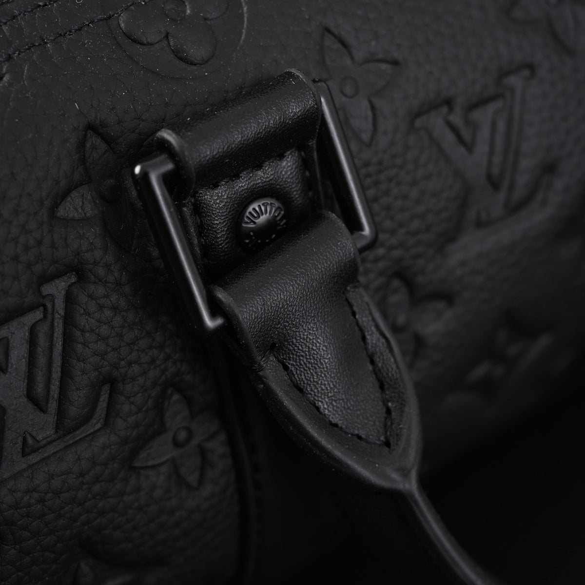 Louis Vuitton Keepall Bandoulière 50 – Monogram Shadow Black Leather Travel Bag — view 5