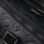 Louis Vuitton Keepall Bandoulière 50 – Monogram Shadow Black Leather Travel Bag — view 7