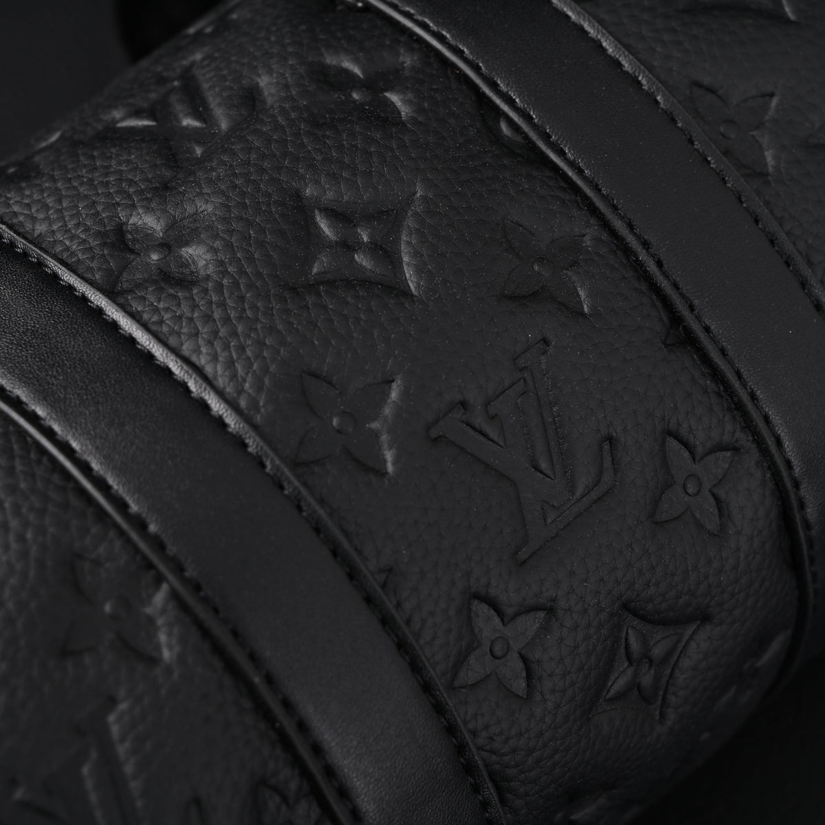 Louis Vuitton Keepall Bandoulière 50 – Monogram Shadow Black Leather Travel Bag — view 21