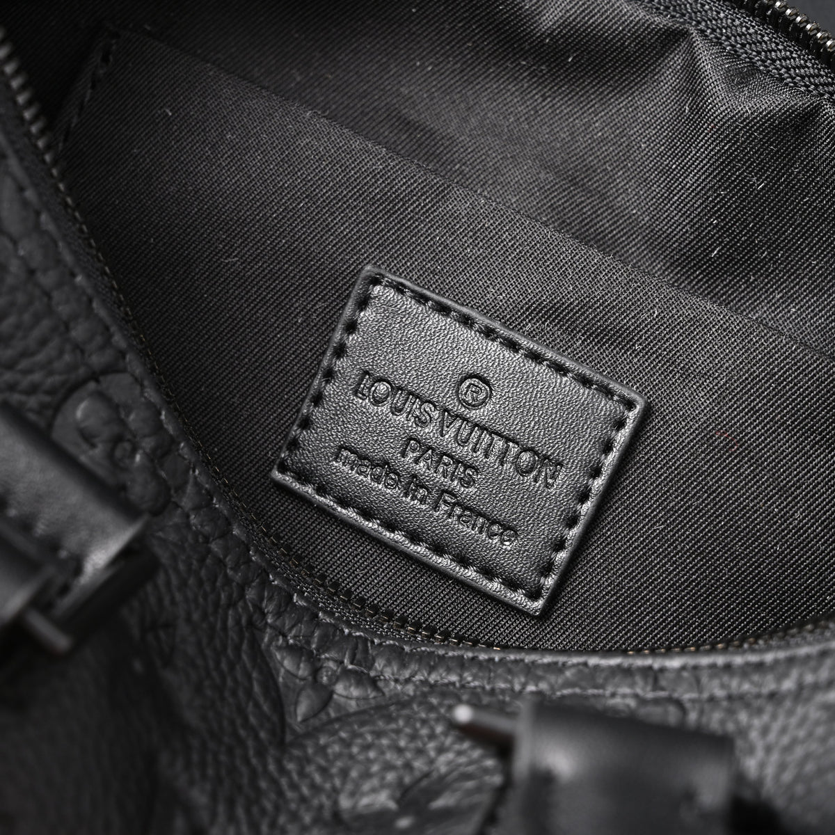 Louis Vuitton Keepall Bandoulière 50 – Monogram Shadow Black Leather Travel Bag — view 4