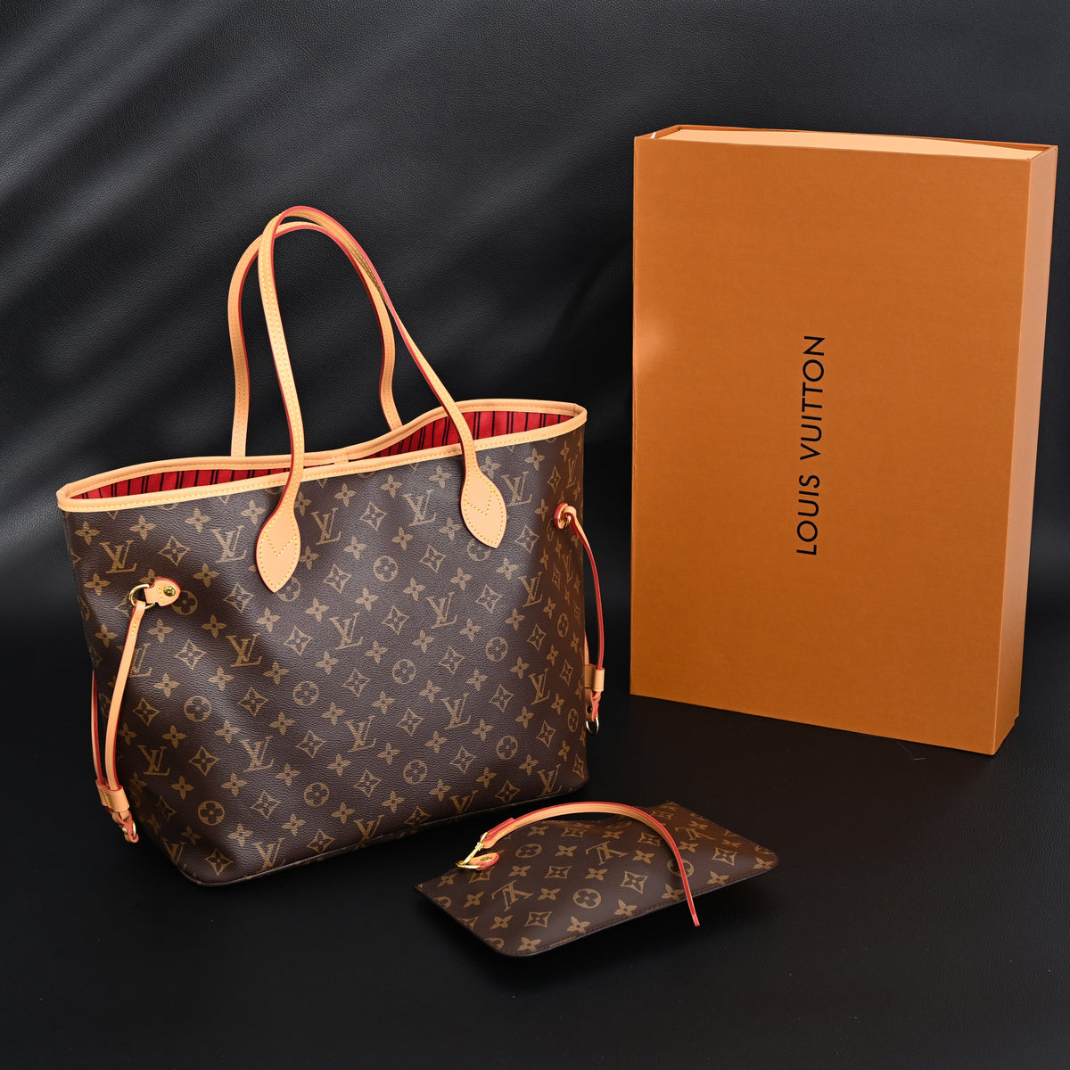 Louis Vuitton Neverfull MM Tote Bag – Monogram Canvas with Red Interior — view 10